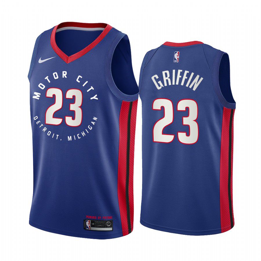 Men Detroit Pistons #23 blake griffin navy motor city edition 2020 nba jersey->detroit pistons->NBA Jersey